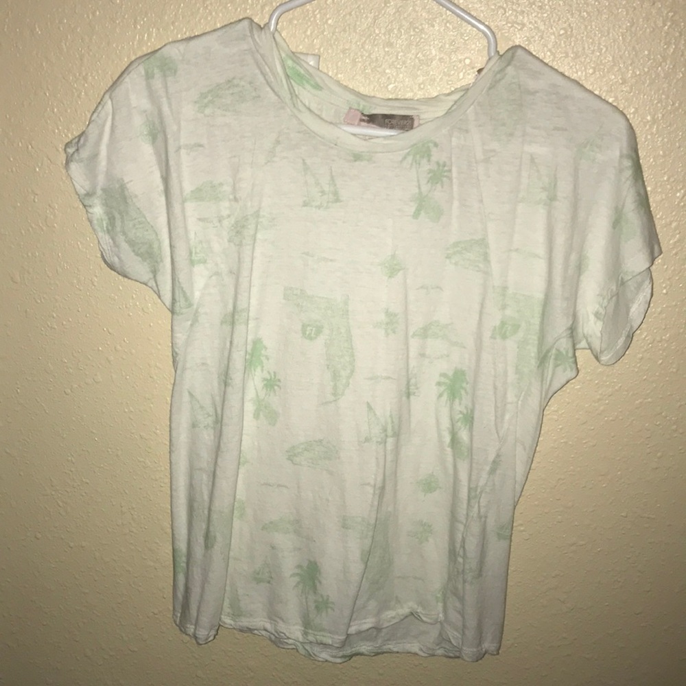 short sleeve shirt with palm trees